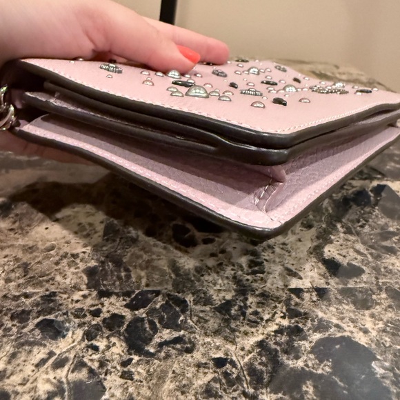 Coach Callie Foldover Crossbody Clutch with Tea Rose Rivets & Pearls - Picture 7 of 16